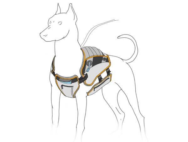 race dog harness sketch product design