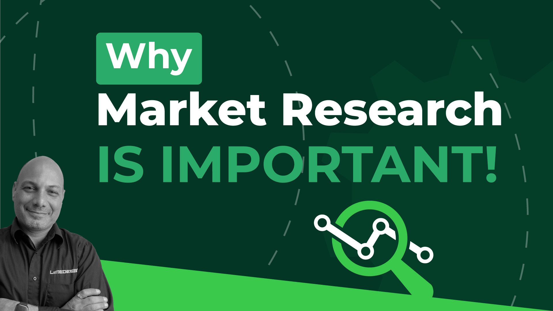 market research important green graphic banner